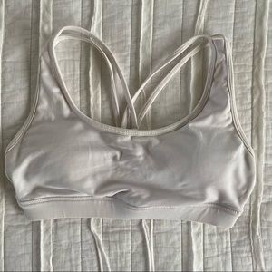 Ptula White Strappy Sports Bra, Size Medium